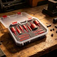 Portable Plastic Drill Bit Storage Box, Foam Lined Diamond Hole Saw Storage Box, Lockable Ceramic Tile Marble Glass Diamond Drill Bit Handheld Tool Box, Heavy Duty Waterproof Hardware Tool Storage Container, Dry/Wet Diamond Drill Bit Set - Storage Box 1PCS - View 2