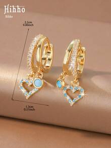 Hihho 1 Pair Gentle Fresh Style Hollow Heart Ear Cuffs Earrings, Women's Jewelry Suitable For Daily Commute And Travel Wear - Heart-shaped - View 6