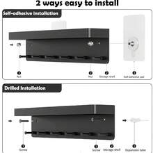 1pc Wall-Mounted 6-Hook Key Rack, Dual-Direction Design, Easy Installation For Keys And Mail. Suitable For Entryway, Hallway, Office And Other Locations, Black Surface Design. - Multicolor - View 8