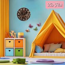 1Pc 2D Flat 12In Leopard Print Round Silent Wooden Wall Clock, Silent Quartz Movement, Holiday Gift For Halloween Thanksgiving Christmas, AA Battery Not Included,Room Decor,Bedroom Decor,Office Decor,Classroom Decor,Fall,Picks - Multiple Styles/1pc - View 7