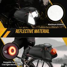 10L Large Capacity Bicycle Frame Bag With Reflective Strip, Rainproof Wear Resistant Multifunctional Shoulder Backpack Bike Storage Pouch For Cycling Travel - A - View 5