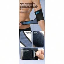 Elbow Pads Joint Protective Cover Sports Fitness Pressure Straps Arm Sheath Bench Press Cover Elbow Elbow Bench Press Elbow Pads - Black and Blue Bandage-1pcs - View 8