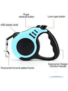 3 Meters/5m Retractable Pet Leash, Easy To Store And Manage, Durable Nylon Rope Style Leash, Suitable For Small And Medium Dogs - Multicolor - View 4
