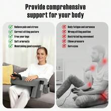 1 pieza Almohada de soporte para lectura en la cama con bolsillo lateral de almacenamiento, espuma suave ergonómica curva y multifunción - Multicolor - Ver 10