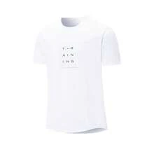XTEP Summer New Comfortable Breathable Quick-Dry Men's Training Running Crew Neck Short Sleeve T-Shirt - Pearl White - View 8
