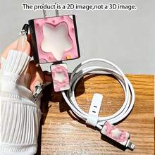 1 Set Leopard Lips Design Apple Data Cable Charger Protective Sleeve, Compatible With Apple 18-20W Charger, Anti-Breakage And Anti-Scratch Protective Case - Multicolor - View 4