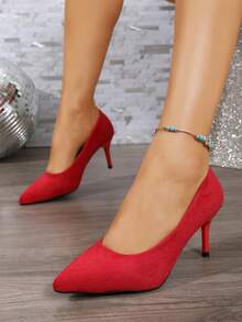 Women's Red High Heels, Stunning And Comfortable, Nude French Style Elegant Shoes - Red - View 13