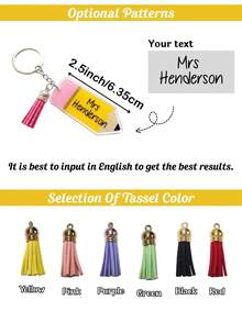 Customized Acrylic Pencil Keychains, Suitable For Backpack Charms, Teacher's Day Gifts, Back-To-School Birthday Gifts, Available In Packs Of 1/3/5/10. - Multicolor - View 2