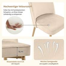 Dining Chairs, Modern Beige Velvet Dining Chair Set With Golden Metal Legs, Stylish And Comfortable - 米色 - 查看 11