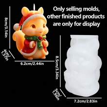 Christmas Red Hat Squirrel Scented Candle Silicone Mold, Reusable, Easy To Demold, Suitable For Handmade Scented Candles, Christmas Holiday Atmosphere Decoration, Handmade Enthusiasts Holiday Creative Handmade Gifts, DIY Creative Gift Making Tools/Home Decor Holiday Soft Furnishing Desktop Display - A - View 8