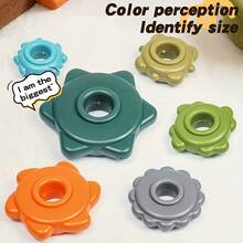 1 Set Multi-Shape Rotating Tower Toy, Rotating Stacking And Matching Game, Enhances Color Recognition, Cognitive Development Toy, Children's Holiday Toy - Multicolor - View 7