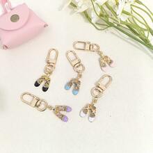 5pcs Minimalist Ballet Shoes Pendant With Rhinestone Decor, Lipstick Bag Accessory, Cute Car Key Chain Keychain - Multicolor - View 1