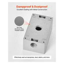 Outdoor Electrical Box 4-Pack, 4.5x2.8x2in, Junction Box For Outlet, 1/2-3/4" Conduit, 18.3 Cu.In, Gray Metal Protector - Multicolor11 - View 3