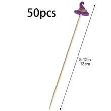 Halloween Toothpicks, Cake Decorations, Suitable For Appetizers, Cocktail Garnishes, Pumpkin, Spider Hat, Ghost Letter Shapes, Bamboo Appetizer Toothpicks, Also For Cake And Food Decoration - Multicolor - View 9
