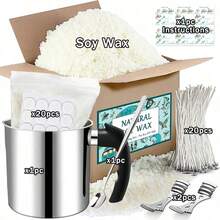 1300ml Wax Melting Pot And Handmade Raw Materials Wax Base + Wick + Wick Holder, Stickers And Spoon, Complete Beginner Wax Making Starter Kit For Adults - Wax Mold Material Kit - View 8
