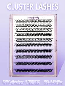 ELYCO 144 Clusters/120 Clusters Segmented Fluffy Eyelash Clusters 0.07mm Thickness 8–16mm Mixed Length False Eyelashes Dense Curly Soft Material Reusable Segmented Design Daily Commute False Eyelashes - D - View 10