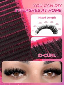 544/640PCS Fluffy Single Lash Clusters, Multi-Specification Large Capacity Cluster False Eyelashes, Thick And Natural Styles Available, Waterproof False Eyelash Set With Tools, Create Beautiful Makeup Effect - Multicolor - View 8