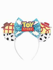 Disney, 1pc Cartoon Cute Shiny Ear Headband, Bowknot Decor Princess Costume Accessory, Shiny Party Essential, Theme Park Travel Hair Accessory, Suitable For Student Party, Costume Party, Role Play, Theme Park Travel, Ideal Gift For Couples, Princess Role Play, Birthday Celebration, Christmas Party (Role Play, Headband, Hair Accessory, Summer, Hair Clip) - Multicolor - View 6