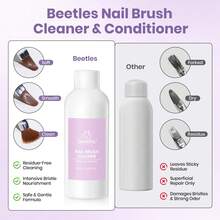 Beetles Nail Art Brushes Cleaner And Conditioner 85ml/2.87 Fl.Oz Nail Brush Restorer Quick Clean Break In Manicure Brush Of Gel Polish, Nails Extension Gel, Dip Powder, Acrylic Builder DIY And Salon - 85ML Nail Art Brushes Cleaner - 查看 7