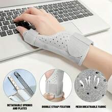 1pc Adjustable Thumb Wrist Support, Dual Spring And Plate Support, Stabilizes Thumb, Breathable Mesh Fabric Hand Protection, Suitable For Sports, Basketball, Badminton, Unisex, One Size, Left/Right Hand Compatible, Black/Grey - Multicolor - View 7