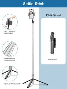 Tongkat Selfie Magnetik Bluetooth 130cm dengan Dudukan Ponsel, Cocok untuk Perekaman Video dan Dokumentasi Kehidupan. Dapat diperpanjang, rotasi 360 derajat, anti-guncangan, dapat dilipat menjadi tripod selfie portabel. Pengambilan gambar stabil, cocok untuk siaran langsung, dilengkapi dengan remote control, cocok untuk liburan musim panas, perjalanan, mudah dibawa, juga pilihan yang bagus sebagai hadiah. - 1,3 meter - View 14