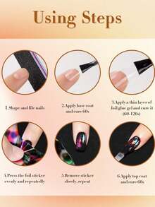 GLOZ 15ml Pegamento para Lámina de Uñas, Gel Pegamento para Lámina de Arte de Uñas, Pegamento para Lámina de Pegatinas de Uñas, Gel de Transferencia de Lámina de Uñas, Pegamento de Transferencia de Lámina de Uñas, Arte de Uñas Manicura DIY, Lámpara LED Requerida, Remoción por Remojo - transparente - Ver 6