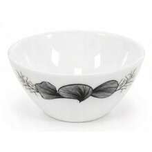 28-Piece Opal Glass Dinner Set For 6 People With Plates And Bowls – Coral Pattern - Black and White - View 10