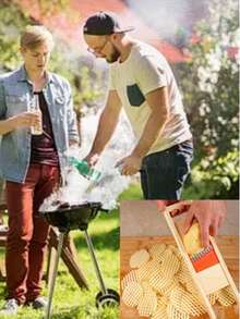 1pc Potato Slicer Crinkle Cutter Potato Net Flower Knife Corrugated Cutter Wave Knife Random Color - Multicolor - View 11