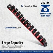 Magnetic Screwdriver Organizer And Wrench Organizer, Aluminum Rail Magnetic Tool Organizer, Tool Holder, Toolbox Organization, 12-Slot Screwdriver And Wrench Holder (Tools Not Included),45761256 - A - View 6