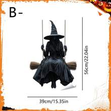 1pc Halloween Witch Ghost Static Cling Window Sticker, Self-Adhesive Removable, Suitable For Living Room Bedroom Window Glass Decoration, Halloween Decorative Sticker - Multicolor - View 12