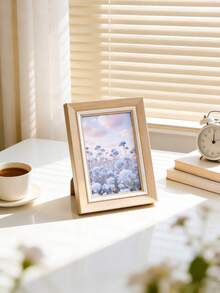 1pc Pastel Wood Grain Texture Single Frame, Multicolor Macaron Desktop Standing Photo Frame, Minimalist White Matting Photo Frame, Suitable For Landscape/Portrait Photos, Exquisite Desktop Display Frame, Cute Bedroom/Dorm/Apartment/Office Vanity Decor, Sweet Memory Photo Frame Gift, Suitable For Birthday/Housewarming - Multicolor - View 14