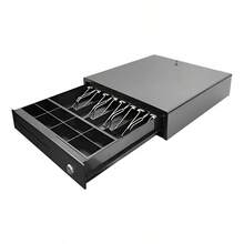 Cajón de dinero Nextep NE-514 negro, caja registradora con 4 compartimentos para billetes y 8 para monedas para tiendas y negocios - Ver 10