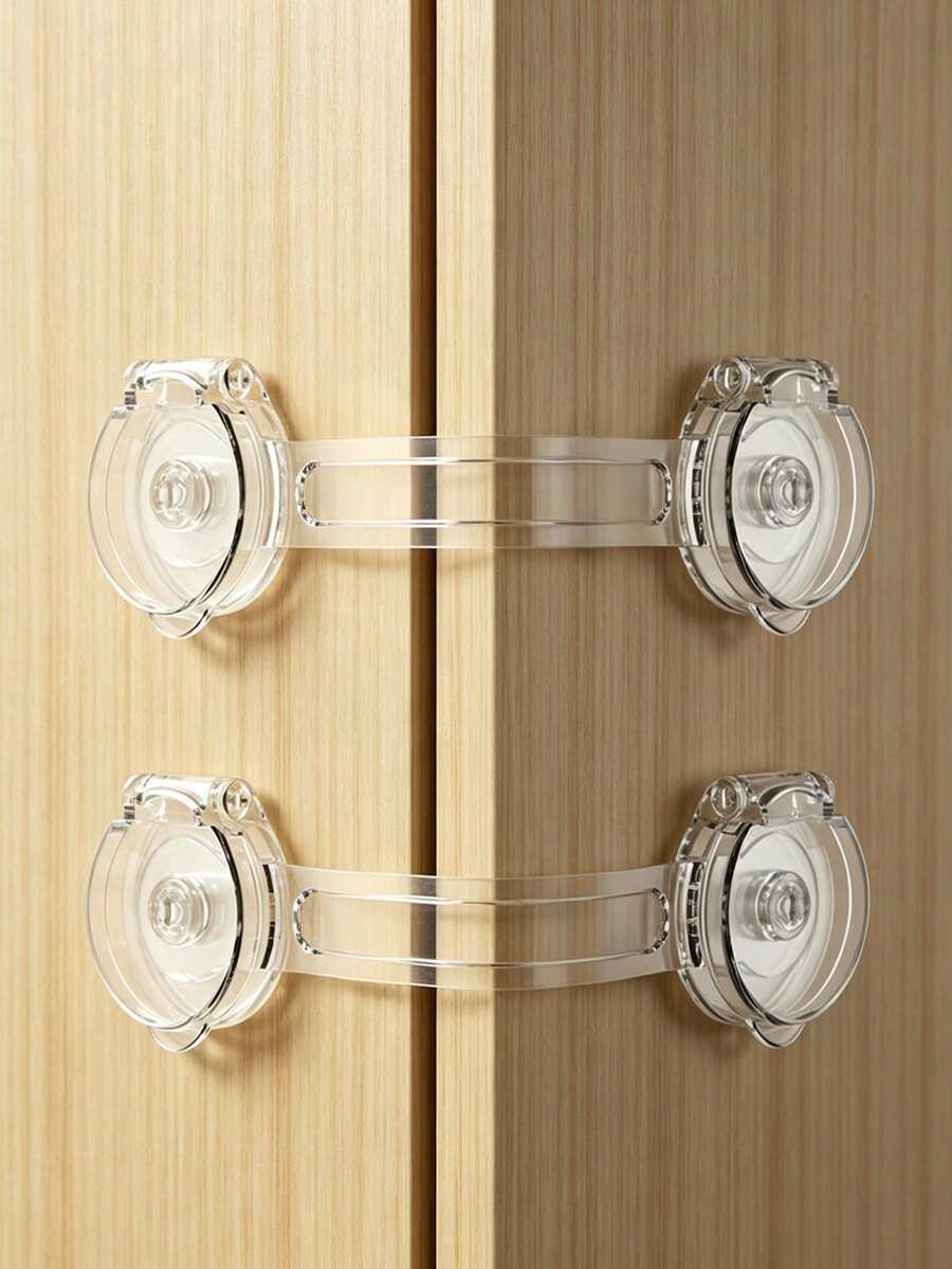 Cerradura de para niños, cerradura de cajón transparente, cerradura de refrigerador sin rastro, cerradura de puerta de gabinete, productos de protección multifuncionales para bebés - Multicolor - Ver 1