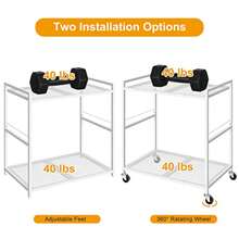 OYEAL Soporte para torre de computadora, soporte para torre de PC de metal con ruedas con capacidad de hasta 40 libras, soporte móvil para impresora de 2 niveles con almacenamiento debajo del - Multicolor - Ver 5
