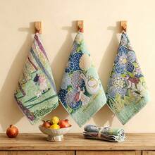 1pc/3pcs 13.3*16 Inch Forest Girl Floral Theme Breathable Quick-Dry Gauze Handkerchief, Hanging Ultra-Soft High Absorbent Face Towel, Suitable For Face Washing, Makeup Removal, SPA, Kitchen And Bathroom Back To School - Green - View 5