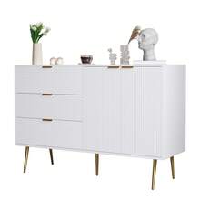 White Sideboard With Doors And Drawers, Internal Shelves - Modern Storage - 白色 - 查看 1