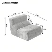 Cloud Soft Velvet Sofa, White - Perfect For Living Room - White 1 Seat - View 2