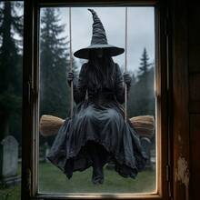 1pc Halloween Witch Ghost Static Cling Window Sticker, Self-Adhesive Removable, Suitable For Living Room Bedroom Window Glass Decoration, Halloween Decorative Sticker - Multicolor - View 8