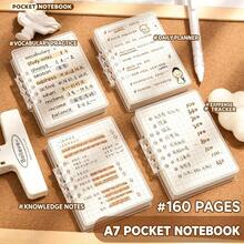 2pcs A7 Transparent Loose-Leaf Notebooks, With Removable Grid Inner Pages, 80 Pages Per Book, Mini Notebook For Students And Office Use, Replaceable Inner Pages, Back To School Gift, Ideal Choice For Halloween And Christmas Gifts - Multicolor - View 2
