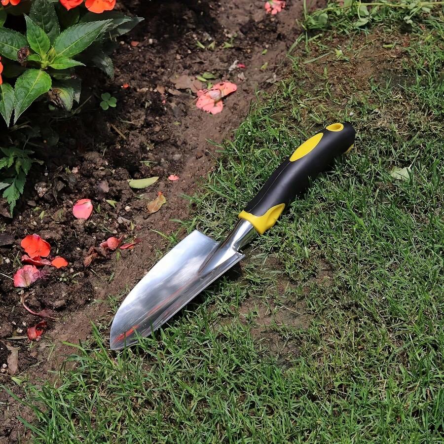 Heavy-Duty Gardening Shovel & Hand Rake Set, 2 Pieces Set With Soft, Non-Slip Ergonomic Handles, Durable Metal Alloy Shovel Head & Plastic Construction, Essential Gardening Tools For Transplanting, Weeding, Digging, Soil Cultivation, Planting - Gardening Tools - View 1