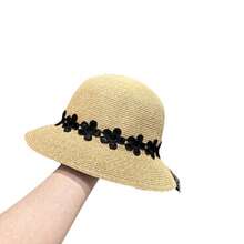 3pcs Lace Ribbon Straw Sun Hat For Women, Elegant Face-Slimming Beach Formal Hat For Summer Outdoo - Multicolor - View 5