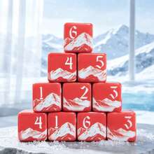 6 pezzi Dadi da gioco D6 con motivo montagna innevata rossa, dadi acrilici a sei facce con paesaggio, adatti per serate di giochi da tavolo e collezionabili, dadi per giochi da tavolo con scena di montagna - Multicolore - Visualizzare 7