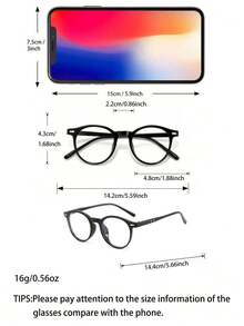 1 Pair Round Exquisite Personalized Charming Plain Lens Glasses, Suitable For Daily Outdoor Hairstyle Decoration Accessory Wear, Satin Minimalist Elegant Fashion Headband Hair Tie Bohemian Elegant - Clear - View 4