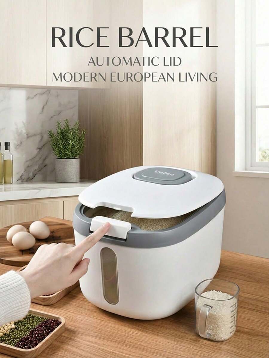 A Rice Storage Container, Insect-Proof, Moisture-Proof, Airtight, Suitable For Storing Rice, Flour, Cat Food, And Dog Food In A Household. - View 1