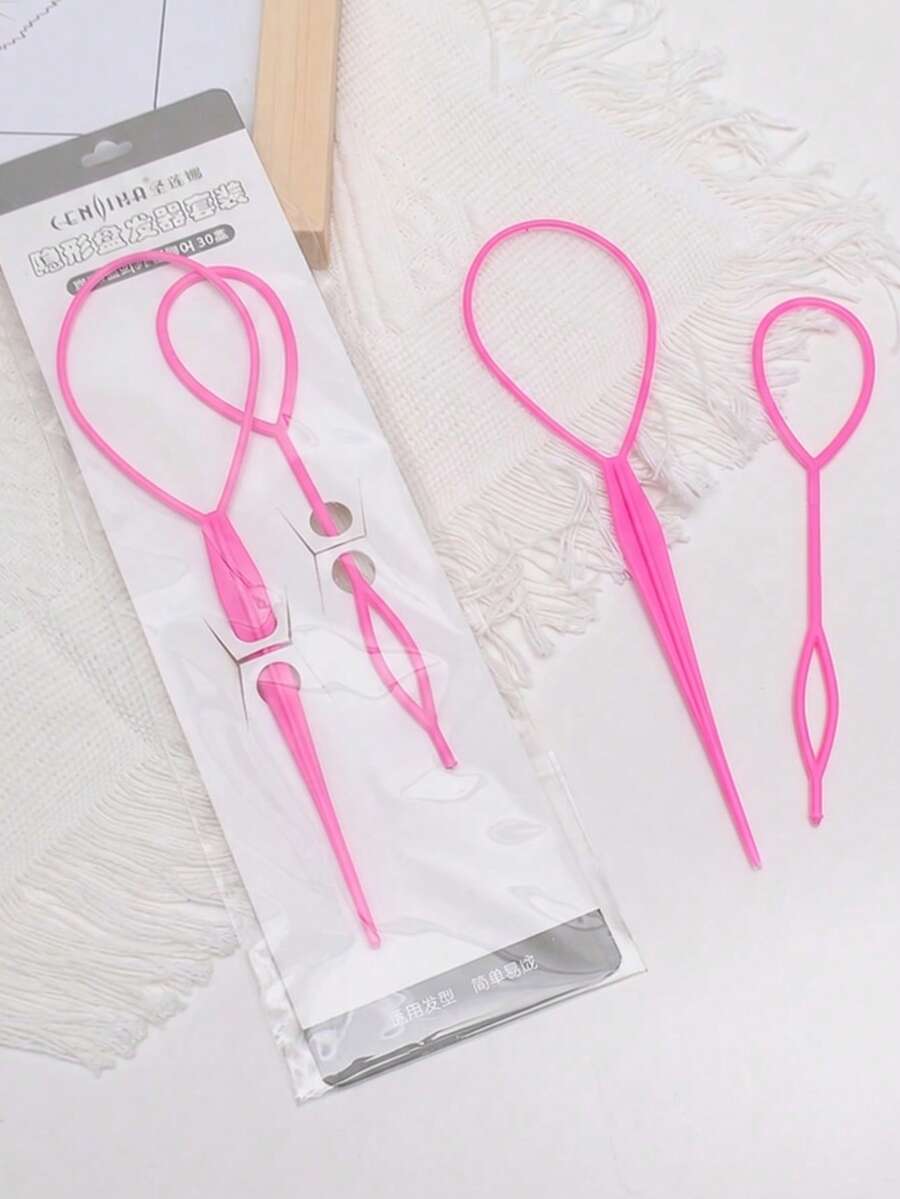 2件組粉色時尚美髮造型工具,美髮造型配件套組,居家美髮必備髮飾配件 - 粉色 - 查看 1