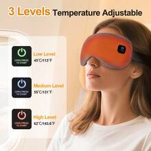 Hailicare Hot Compress Eye Massager, 3-Level Temperature Control Smart Timer, Relieves Eye Fatigue For Men And Women, Light-Blocking Heated Eye Mask, Rechargeable 1000mAh Battery, Detachable And Washable, Best Gift, Portable Eye Care Hot Compress For Home And Travel - View 2