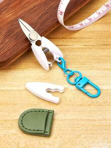 1pc DIY Pendant Exquisite Handmade Sewing Scissors Set, Mini Knitting Scissors With Leather Protective Cover, Perfect For Crochet, Embroidery, Knitting, Cross Stitch Thread Cutting, Craft Scissors, Embroidery Scissors, Cross Stitch Scissors, Tool Keychain, Yarn Scissors, Bag Charm, Car Keychain, Keychain Accessories, Women's Keychain, Birthday Gift. - Multicolor - View 17
