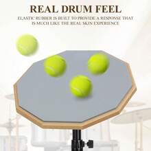 Drum Practice Pad Snare Drum Stand Set 12 Inch Silent Drum Pad, Drum Sticks,Carrying Bag Adjustable Stand - Orange - View 4