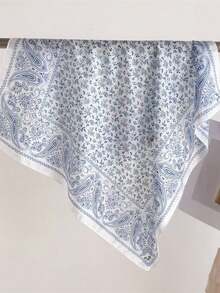26.77英吋仿絲印花正方形絲巾 68cm 女款時尚透氣多功能髮帶 絲巾領帶 包包肩帶配件 1件 - 彩色 - 查看 2