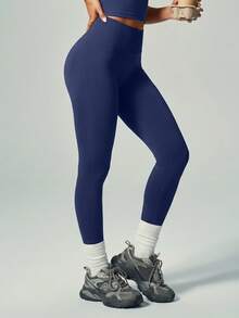 UONNOU 3pcs Women's Sports Shaping Tight Leggings, Peach Butt Lift, Waist Control, Tummy Control, Leg Shaping, Soft Fabric, Suitable For Yoga, Gym, Fashion Outfit, Daily Casual Commute, All Season - Multicolor - View 3